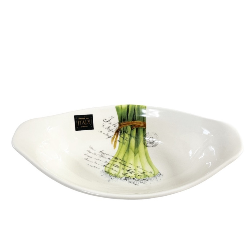 NEW EFFETTI Italy Oval CHIVES Serving Bowl !!